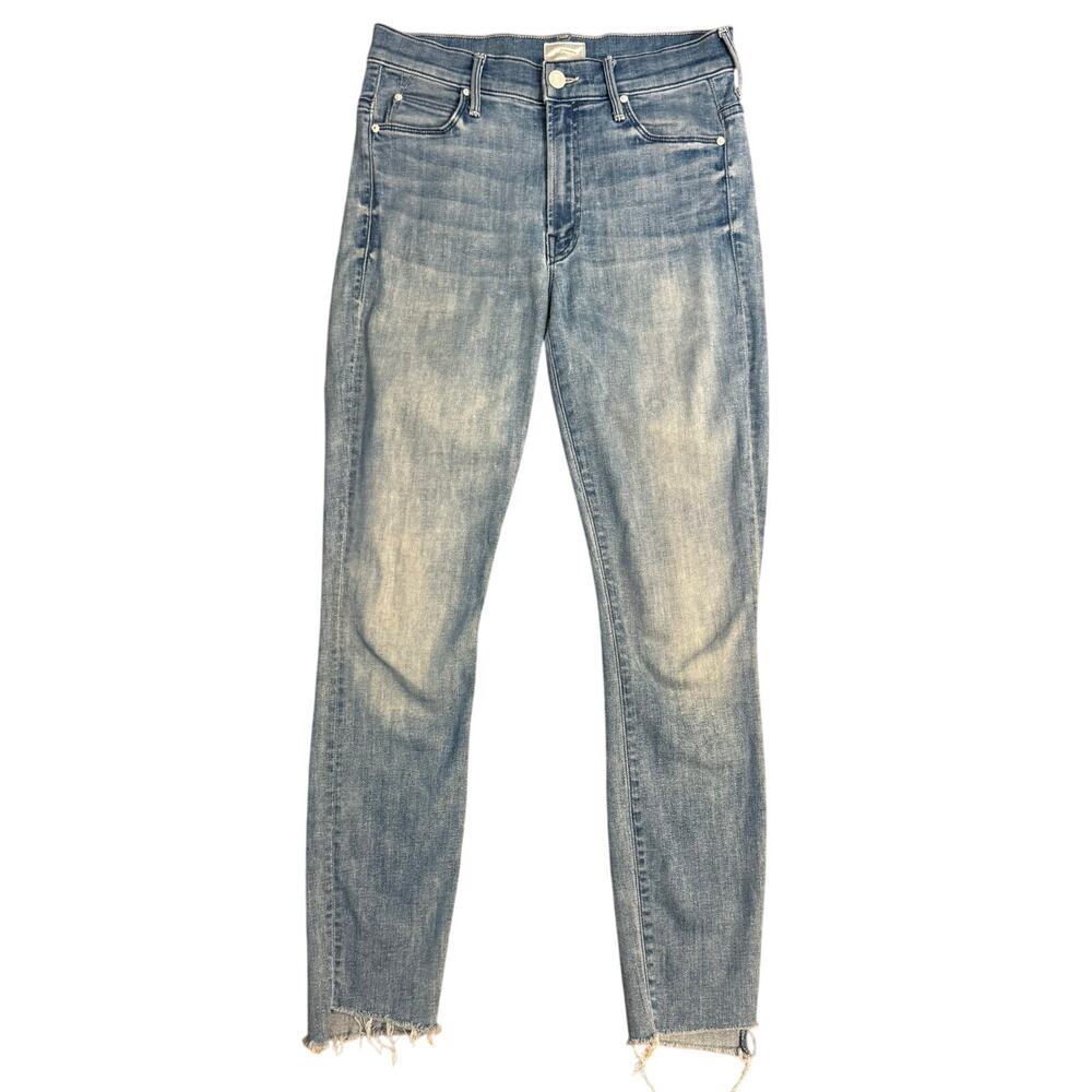 MOTHER Jean Stunner Zip Ankle Step Fray Good Girls Do High-Rise Denim Size 25